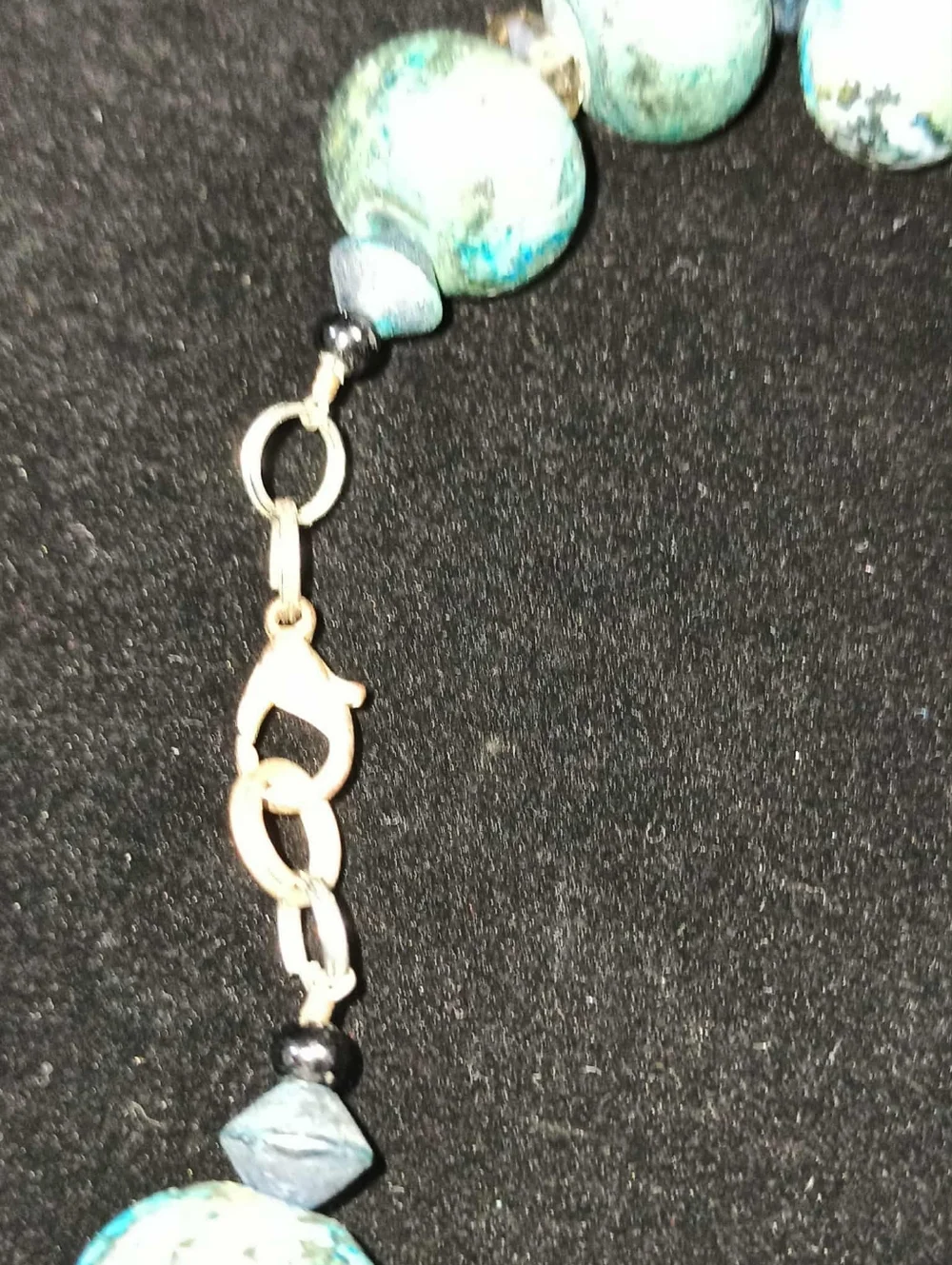 Vintage Style Israeli Eilat Stone Beaded Necklace Artisan Pendant Statement - Picture 9 of 15